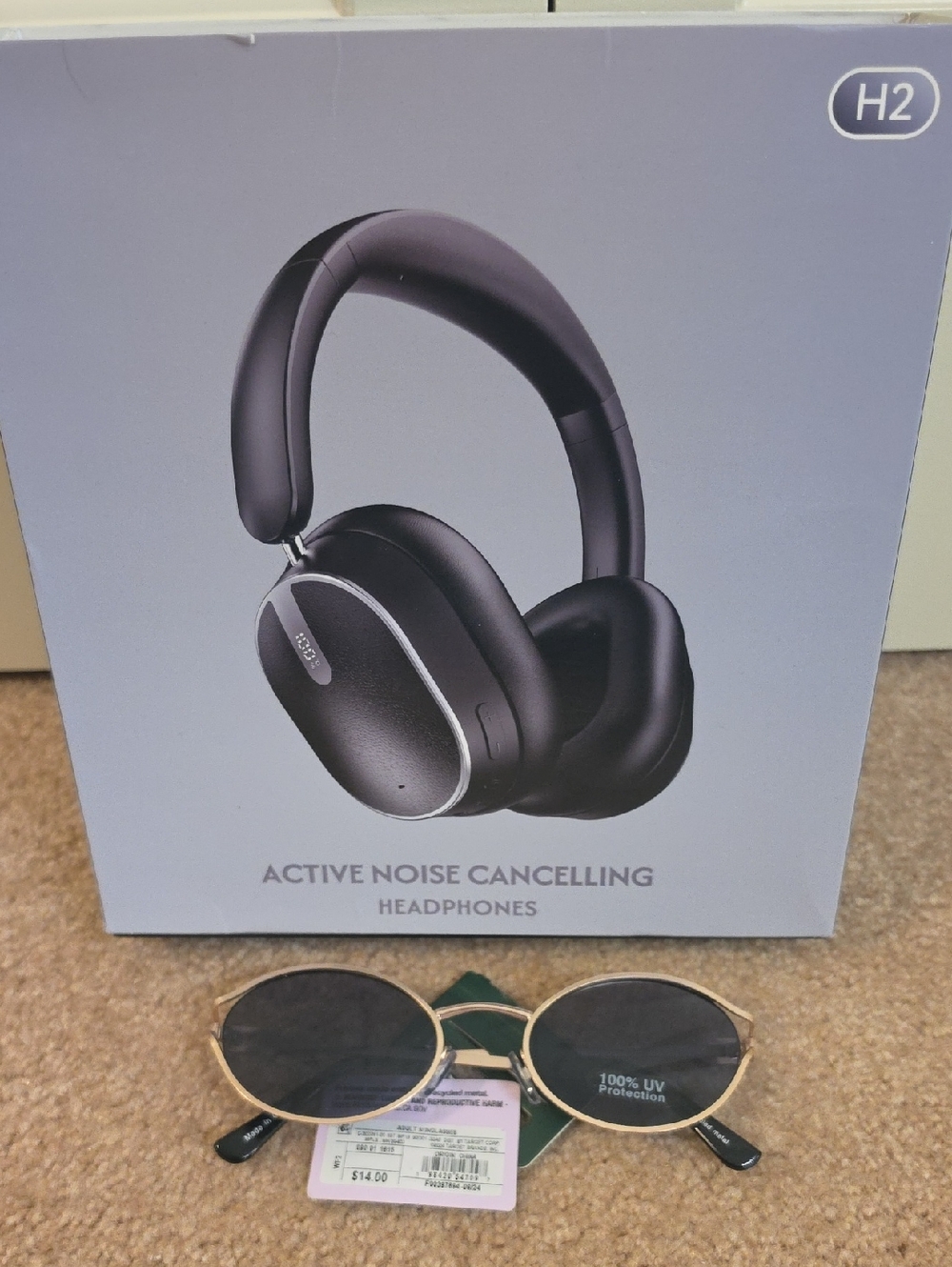 H2 Active Noise Cancelling Headphones And Sun Glasses